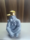 kırılmaz polyester, BEYAZ  RENK Goril biblo thumbnail 2