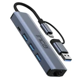 Inca IUTP-5T 5'li USB Tip-C aliminyum Hub - 1