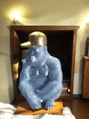 kırılmaz polyester, BEYAZ  RENK Goril biblo thumbnail 1