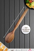 Doğal Ceviz Ağacı Ahşap Tahta Kaşık Spatula Seti Ağaç Kaşık (2li Set) A3 thumbnail 3
