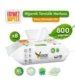 Vebox Easy Wet Wipes Yüzey Temizlik Havlusu 8x100 800 Yaprak - 1
