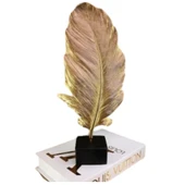 kırılmaz polyester,tüy desenli kaideli SARI RENK biblo thumbnail 2