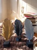 kırılmaz polyester,tüy desenli kaideli SARI RENK biblo thumbnail 6