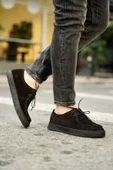 Shoetyle - Siyah Süet Bağcıklı Erkek Günlük Ayakkabı 610-1004 - 2