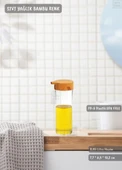 Bambu Renk Sıvı Yağdanlık Plastik Yağ Şişesi Dokunmatik Yağlık 0,45 Litre BPA FREE - 2