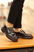 Shoetyle - Bordo Açma Deri Tokalı Erkek Ayakkabı 250-1616 - 1