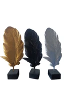 beyaz renk kırılmaz polyester,tüy desenli kaideli biblo thumbnail 3