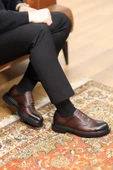 Shoetyle - Kahverengi Deri Bağcıklı Erkek Günlük Ayakkabı 610-1008 - 1