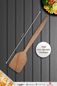 Doğal Ceviz Ağacı Ahşap Tahta Kaşık Spatula Kevgir Çatal Seti Ağaç Kaşık (4 lü Set) A9 - 5