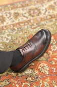 Shoetyle - Kahverengi Deri Bağcıklı Erkek Günlük Ayakkabı 610-1008 - 3