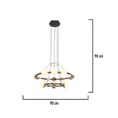 Apliqa Dilay 18'li İki Katlı Siyah Gold 160 Watt Yuvarlak Modern, Kafe Restoran, Salon Led Sarkıt Avize thumbnail 3