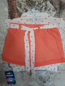 Nazar Kalp Desenli beyaz Viskon Kız Çocuk Takım - 2