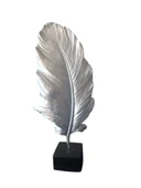 beyaz renk kırılmaz polyester,tüy desenli kaideli biblo thumbnail 6