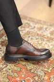Shoetyle - Kahverengi Deri Bağcıklı Erkek Günlük Ayakkabı 610-1008 - 4