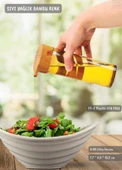 Bambu Renk Sıvı Yağdanlık Plastik Yağ Şişesi Dokunmatik Yağlık 0,45 Litre BPA FREE - 1