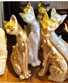 kırılmaz polyester 2 li SARI RENK kedi biblo thumbnail 7