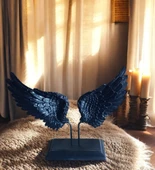 kırılmaz polyester,SİYAH RENK melek kanadı desenli biblo thumbnail 1