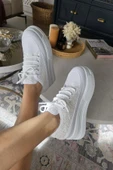 001 S43 Ops Topukla Kadın Pullu 5 cm Kalın Tabanlı Spor Ayakkabı - 5