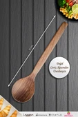 Doğal Ceviz Ağacı Ahşap Tahta Kaşık Spatula Kevgir Çatal Seti Ağaç Kaşık (5 li Set) A13 thumbnail 4