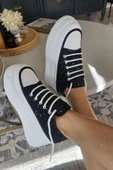 001 S43 Ops Topukla Kadın Pullu 5 cm Kalın Tabanlı Spor Ayakkabı - 9