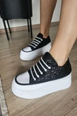 001 S43 Ops Topukla Kadın Pullu 5 cm Kalın Tabanlı Spor Ayakkabı - 7