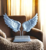 beyaz renk kırılmaz polyester,melek kanadı desenli biblo thumbnail 1