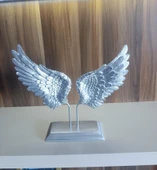 beyaz renk kırılmaz polyester,melek kanadı desenli biblo thumbnail 6