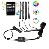 Araç İçi Ayak Altı Sese Duyarlı Şerit Led 4'lü Set - 1