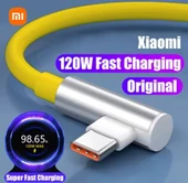 Xiaomi-Samsung-Huawei Uyumlu  120W 6A Usb Type C Orjinal Kutu Çıkması 1 Metre SARI thumbnail 3