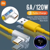 Xiaomi-Samsung-Huawei Uyumlu  120W 6A Usb Type C Orjinal Kutu Çıkması 1 Metre SARI thumbnail 2