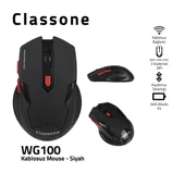 Classone WG100 Gaming Serisi 1600 Dpi Kablosuz Mouse Siyah - 1