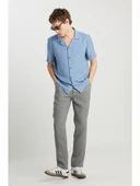 Wrangler %100 Keten Regular Fit Normal Kesim Normal Bel Düz Paça Koyu Gri Pantolon - 1