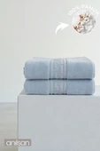 2'li Mavi Greek Banyo Havlusu - 70x140 Cm, 490 Gr, %100pamuk, Spa Ve Otel Havlusu thumbnail 1