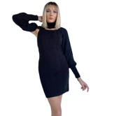 Kadın Siyah İkili Triko Elbise - 2