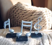 BEYAZ RENK kırılmaz polyester,nota desenli biblo thumbnail 1