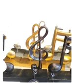 10cm-20cmlik ebatlarda kırılmaz polyester SARI RENK,nota desenli biblo thumbnail 7