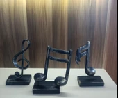 kırılmaz polyester,SİYAH RENKnota desenli biblo thumbnail 8