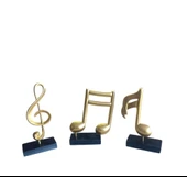 10cm-20cmlik ebatlarda kırılmaz polyester SARI RENK,nota desenli biblo thumbnail 2