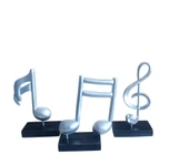 BEYAZ RENK kırılmaz polyester,nota desenli biblo thumbnail 4