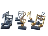 10cm-20cmlik ebatlarda kırılmaz polyester SARI RENK,nota desenli biblo thumbnail 3