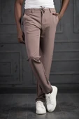 Beli Lastikli Ve İplikli Likralı Slimfit Yazlık Kumaş Jogger Pantolon - 12
