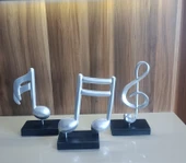 BEYAZ RENK kırılmaz polyester,nota desenli biblo thumbnail 6