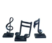 kırılmaz polyester,SİYAH RENKnota desenli biblo thumbnail 6