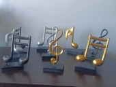 10cm-20cmlik ebatlarda kırılmaz polyester SARI RENK,nota desenli biblo thumbnail 6