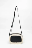 Deri Çapraz Askılı Mini Peluş Omuz Çantası thumbnail 3