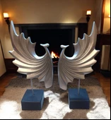 kırılmaz 2 li beyaz renk tavus kuşu biblosu thumbnail 1