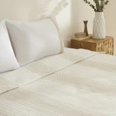 Karaca Home White Coll Rise %100 Pamuk Keten Çift Kişilik Pike Takımı Bej thumbnail 3