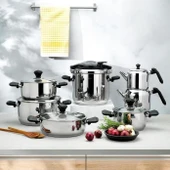 Schafer Atlas Çelik Tencere Seti ve Granit Tencere Takımı Çeyiz Seti thumbnail 2