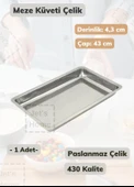 Çelik Meze Küveti 43 cm Paslanmaz Çelik Tabak - 1