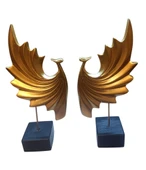 sarı renk kırılmaz 2 li tavus kuşu biblosu thumbnail 2